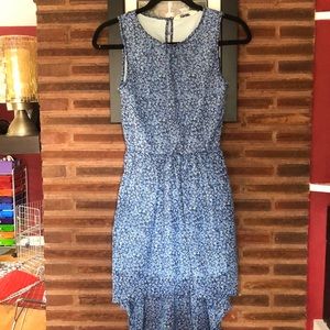 Great condition blue floral high/ low dress